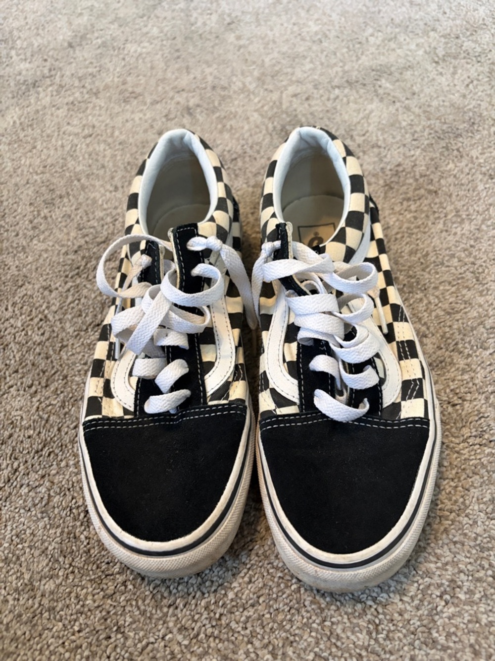 Vans Kids Black and White Checkerboard Skate Shoes